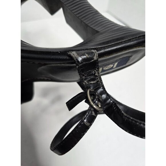 Vintage 90s L.e.i. Black Chunky Platform High Heels size 10 - Picture 6 of 13